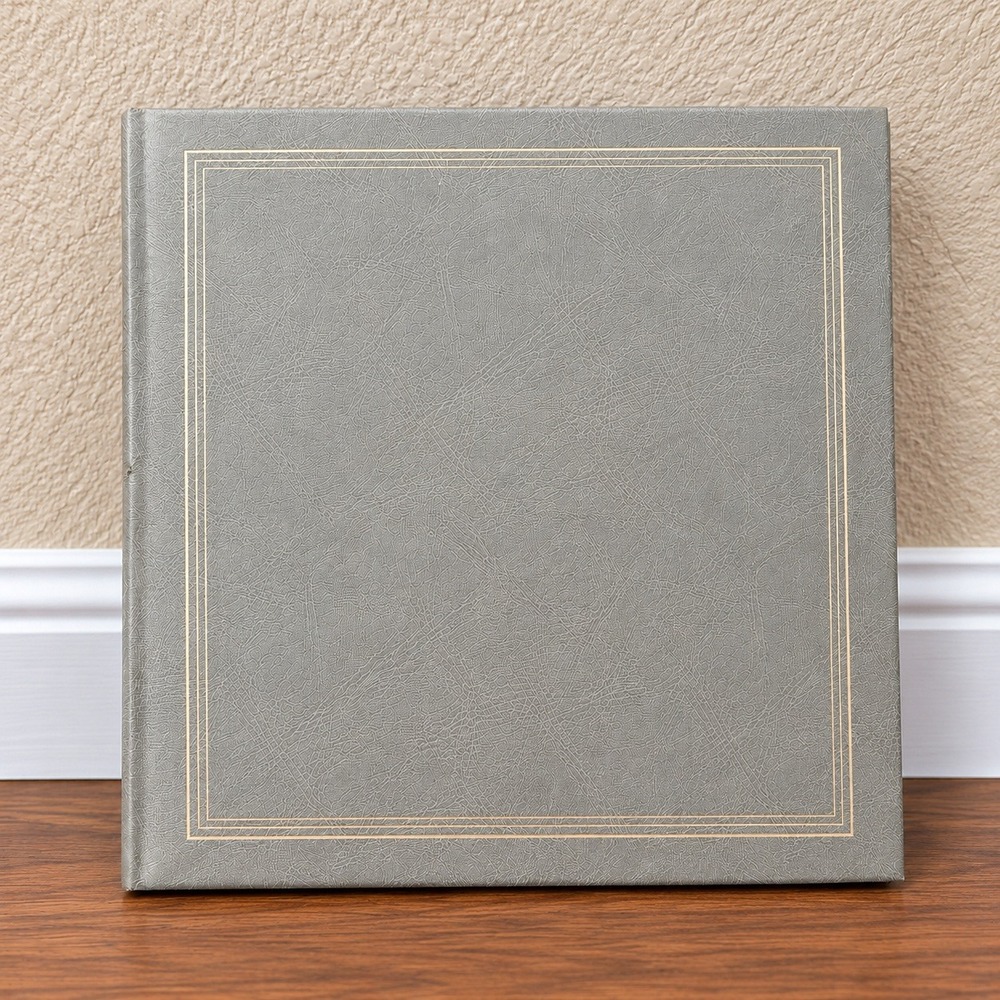 Vintage Pioneer Scrapbook Photo Album Expandable Memory Book Gray Gold 18 Page